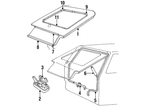 1988 Ford Escort Emblem, Passenger Side Diagram for E8FZ-5842528-C