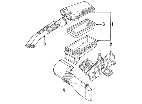 1989 Ford F-150 Air Cleaner Assembly Diagram for E7TZ-9600-F
