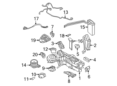 2009 Ford F-250 Super Duty A/C Evaporator & Heater Components Diagram 2 - Thumbnail