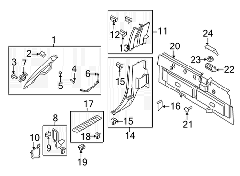 2022 Ford F-150 Interior Trim - Cab Diagram 7 - Thumbnail