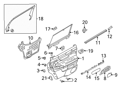 2012 Lincoln MKT Interior Trim - Rear Door Diagram