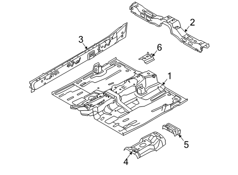 2010 Ford Focus Front Floor Pan Diagram for 8S4Z-5411135-A