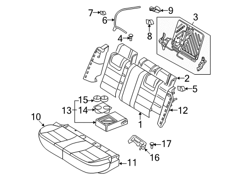 2006 Lincoln Zephyr Rear Seat Components Diagram