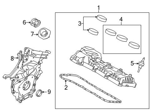 2014 Ford Police Interceptor Utility Valve & Timing Covers Diagram 1 - Thumbnail