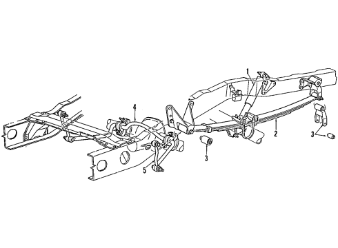 1999 Ford Explorer Rear Suspension Components, Axle Housing, Ride Control, Stabilizer Bar Diagram