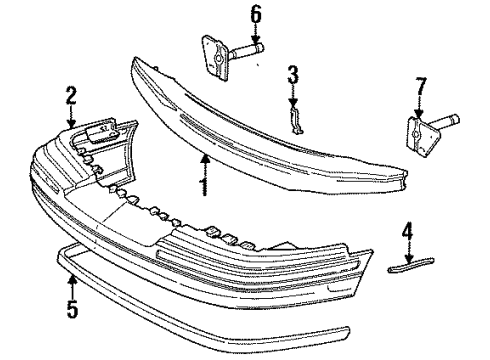 1997 Lincoln Town Car License Bracket Diagram for F5VY-17A385-A