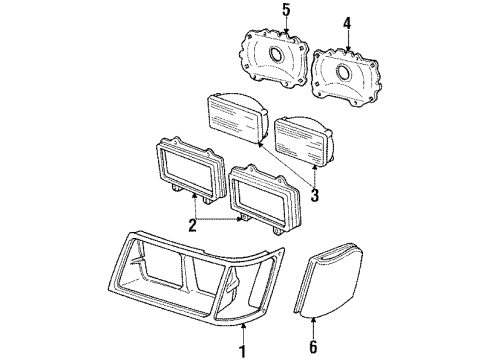 1984 Ford LTD Headlamps, Electrical Diagram 1 - Thumbnail
