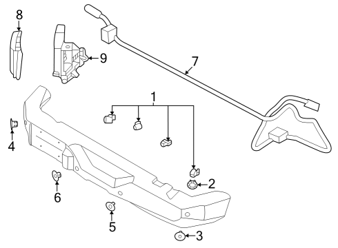 2022 Ford Bronco Electrical Components - Rear Bumper Diagram 2 - Thumbnail