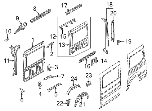 2018 Ford Transit-350 Inner Structure - Side Panel Diagram 3 - Thumbnail