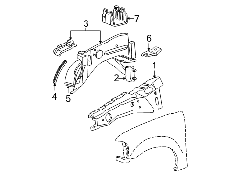 2000 Ford Expedition Structural Components & Rails Diagram