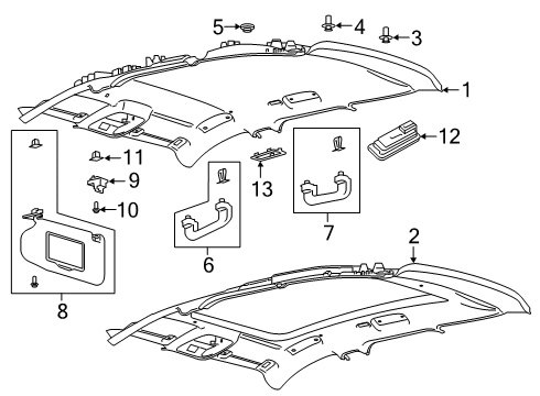 2021 Lincoln Corsair Interior Trim - Roof Diagram