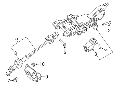 2017 Ford Police Interceptor Utility Steering Column & Wheel, Steering Gear & Linkage Diagram 2 - Thumbnail