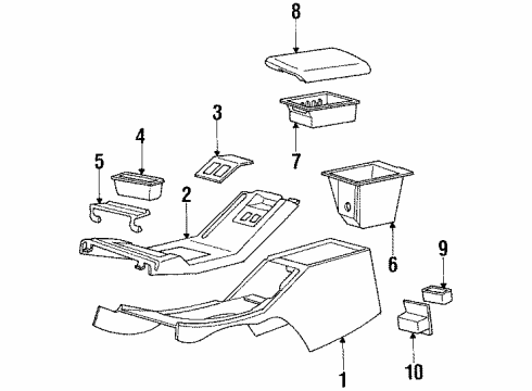 1992 Mercury Cougar Top Finish Panel Diagram for F3SZ63044D90AH