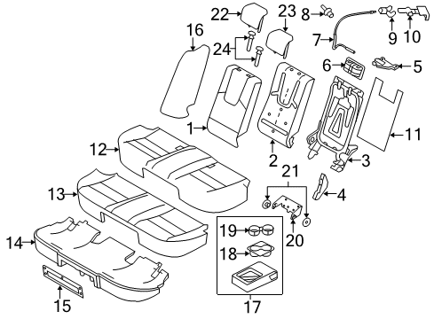 2011 Ford Fusion Rear Seat Components Diagram