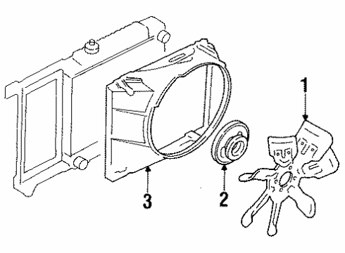1994 Mercury Cougar Cooling System, Radiator, Water Pump, Cooling Fan Diagram 2 - Thumbnail