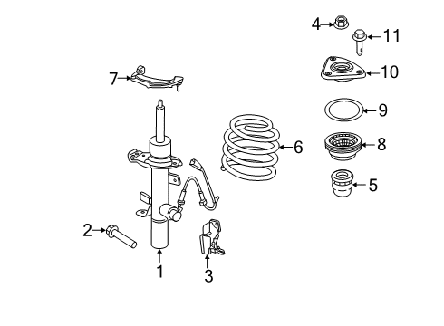 2017 Lincoln MKC Struts & Components - Front Diagram 1 - Thumbnail