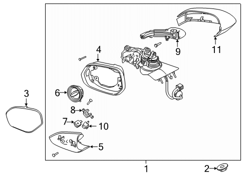 2022 Lincoln Corsair Outside Mirrors Diagram 1 - Thumbnail