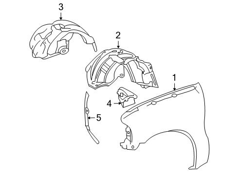 2007 Ford F-250 Super Duty Fender, Front Passenger Side Diagram for F81Z-16005-AA