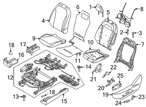 2022 Ford Mustang Mach-E Driver Seat Components Diagram 2 - Thumbnail