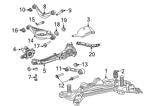 2011 Ford Fusion Rear Suspension, Control Arm Diagram 4 - Thumbnail
