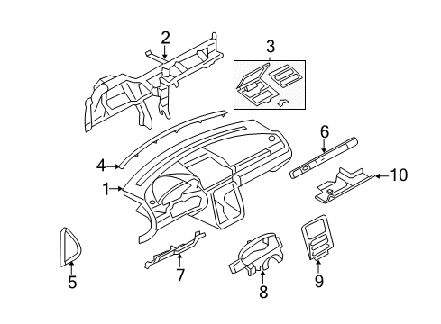2006 Ford Five Hundred Instrument Panel, Body Diagram