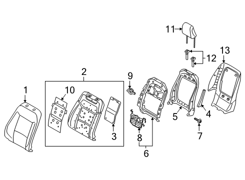 2021 Ford Police Interceptor Utility Front Seat Components Diagram 1 - Thumbnail