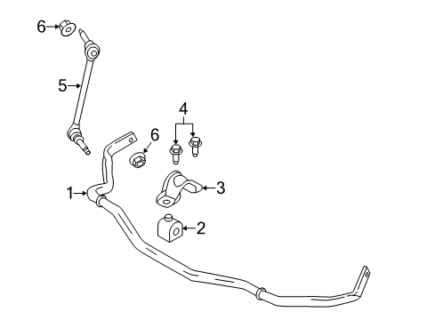 2022 Ford Mustang Stabilizer Bar & Components - Front Diagram 2 - Thumbnail