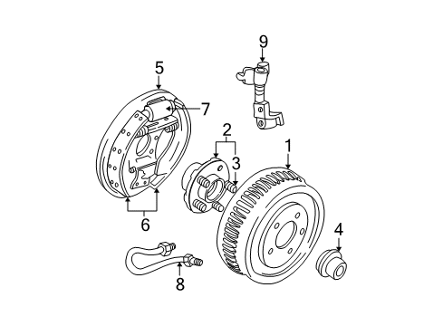 2003 Ford Taurus Brake Components, Brakes Diagram 4 - Thumbnail