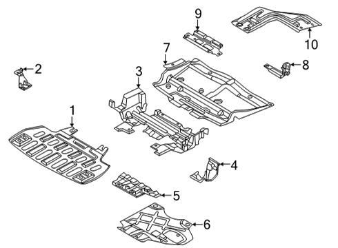 2019 Ford Expedition Under Cover & Splash Shields Diagram