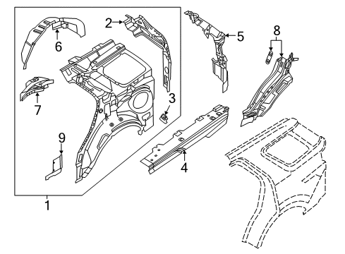 2015 Ford Police Interceptor Utility Inner Structure - Quarter Panel Diagram