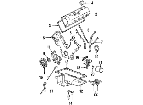 2002 Mercury Grand Marquis Engine Parts & Mounts, Timing, Lubrication System Diagram 1 - Thumbnail