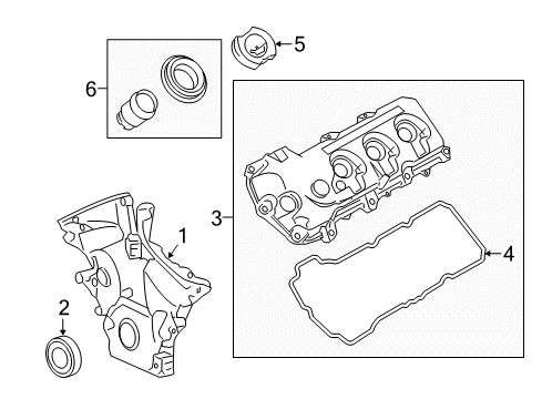 2012 Lincoln MKT Valve & Timing Covers Diagram