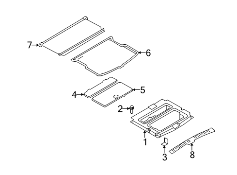 2009 Mercury Mariner Cover Assembly, Rear Diagram for 8L8Z-78115A00-A