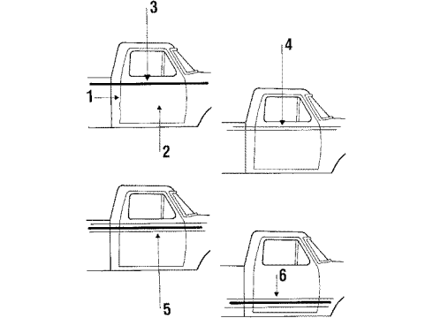 1986 Ford F-250 Door & Components Diagram