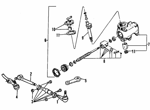 1992 Ford Ranger Outer Tie Rod, Passenger Side Diagram for F2TZ-3A131-F