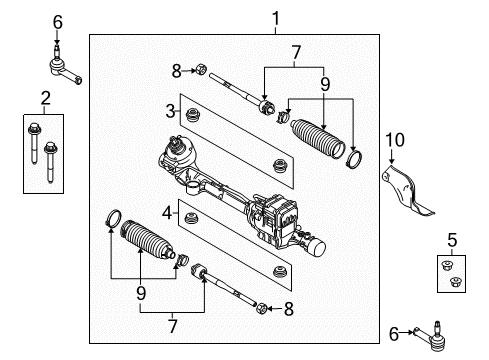 2012 Lincoln MKT Steering Column & Wheel, Steering Gear & Linkage Diagram 3 - Thumbnail