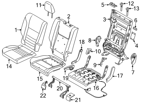 2015 Ford C-Max Rear Seat Components Diagram 1 - Thumbnail