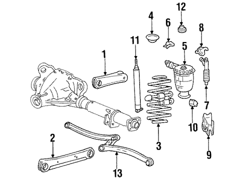 2001 Mercury Grand Marquis Rear Suspension, Control Arm Diagram 1 - Thumbnail