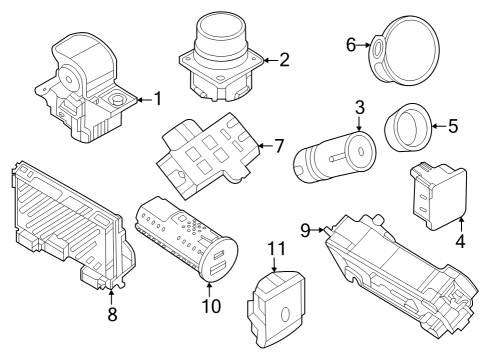 2021 Lincoln Aviator Front Console, Rear Console Diagram 1 - Thumbnail