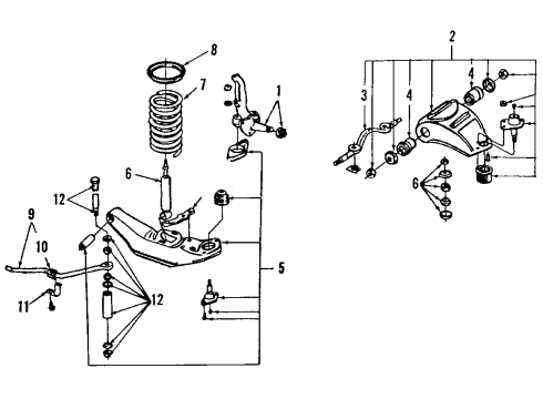 1990 Lincoln Town Car Control Arm, Front Passenger Side Diagram for E1AZ3082A