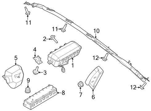 2024 Ford Mustang Side Impact Inflator Module, Front Passenger Side Diagram for JR3Z-63611D10-E