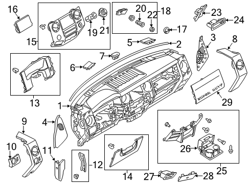 2012 Ford F-250 Super Duty Instrument Panel Diagram
