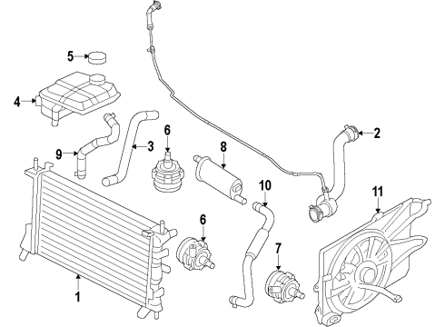 2016 Ford Focus Cooling System, Radiator, Water Pump, Cooling Fan Diagram 6 - Thumbnail