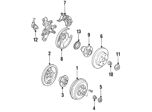 1995 Ford Probe Caliper Assembly, Passenger Side Diagram for F52Z-2V552-ARM
