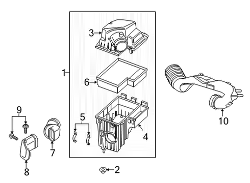 2021 Ford Transit-250 Air Cleaner Assembly Diagram for LK4Z-9600-B