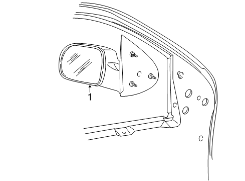 2005 Mercury Monterey Mirror Assembly, Outer Passenger Side Diagram for 3F2Z-17682-CAB