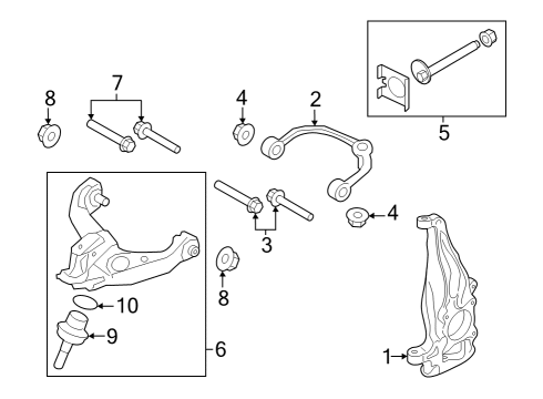2022 Lincoln Navigator Camber Kit, Front Diagram for FL3Z-3B236-A