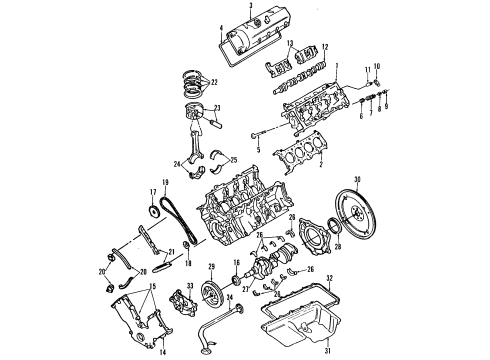 1994 Mercury Cougar Engine Parts & Mounts, Timing, Lubrication System Diagram 1 - Thumbnail