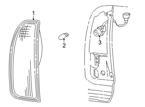 2003 Lincoln Aviator Tail Lamp Assembly, Rear Passenger Side Diagram for 2C5Z-13404-AA