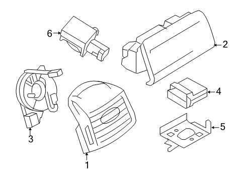 2009 Ford F-250 Super Duty Air Bag Components Diagram